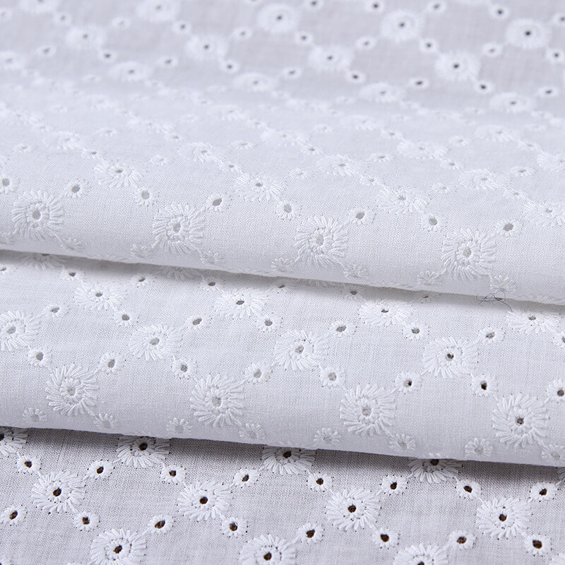 Embroidered Fabric Eyelet Dress 100% Cotton for Women's Wear Wholesale 5